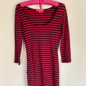 Supercute Betsey Johnson Red & Navy Striped Dress
